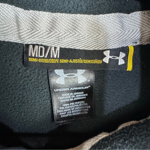 Under Armour Black Fleece Quarter Zip Pullover Jacket Active Base Layer - Picture 3 of 3